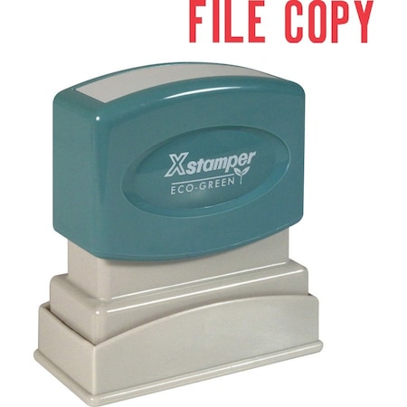 File Copy Pre-inked Stamp, 1/2x1-5/8, Red Ink